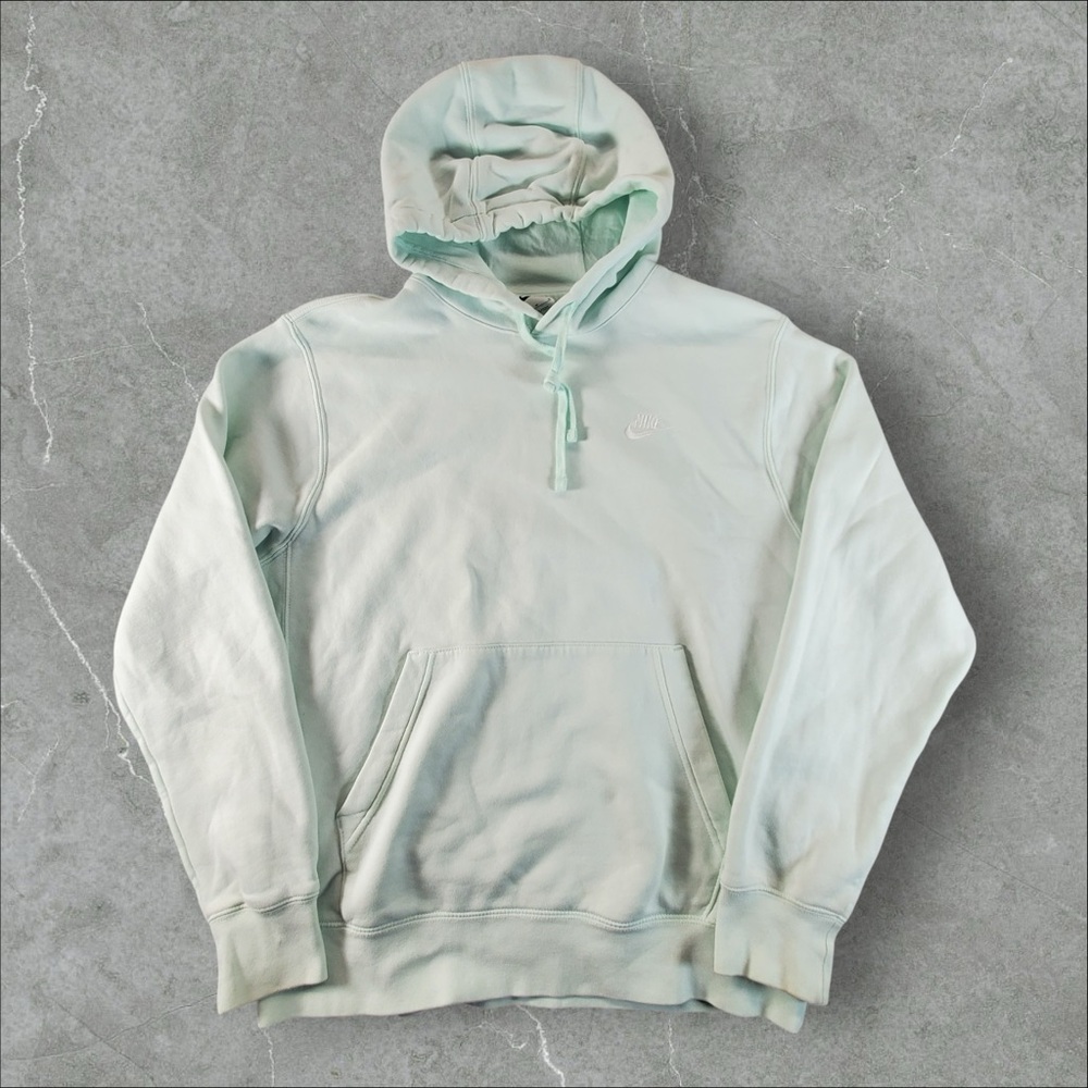 Nike Hoodie Mens Medium Mint Green Sportswear Club Fleece Pullover BV2654-394‎